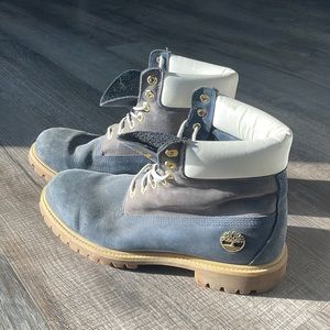 Blue and gold timberland
